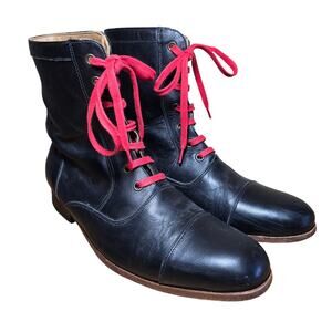 Sitrana Mens Boots Black Full Grain Leather Hand Made Chile Calf US Mens 8-8.5